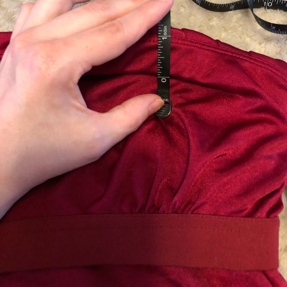 Burgundy Strapless Tube Top - Picture 6 of 9